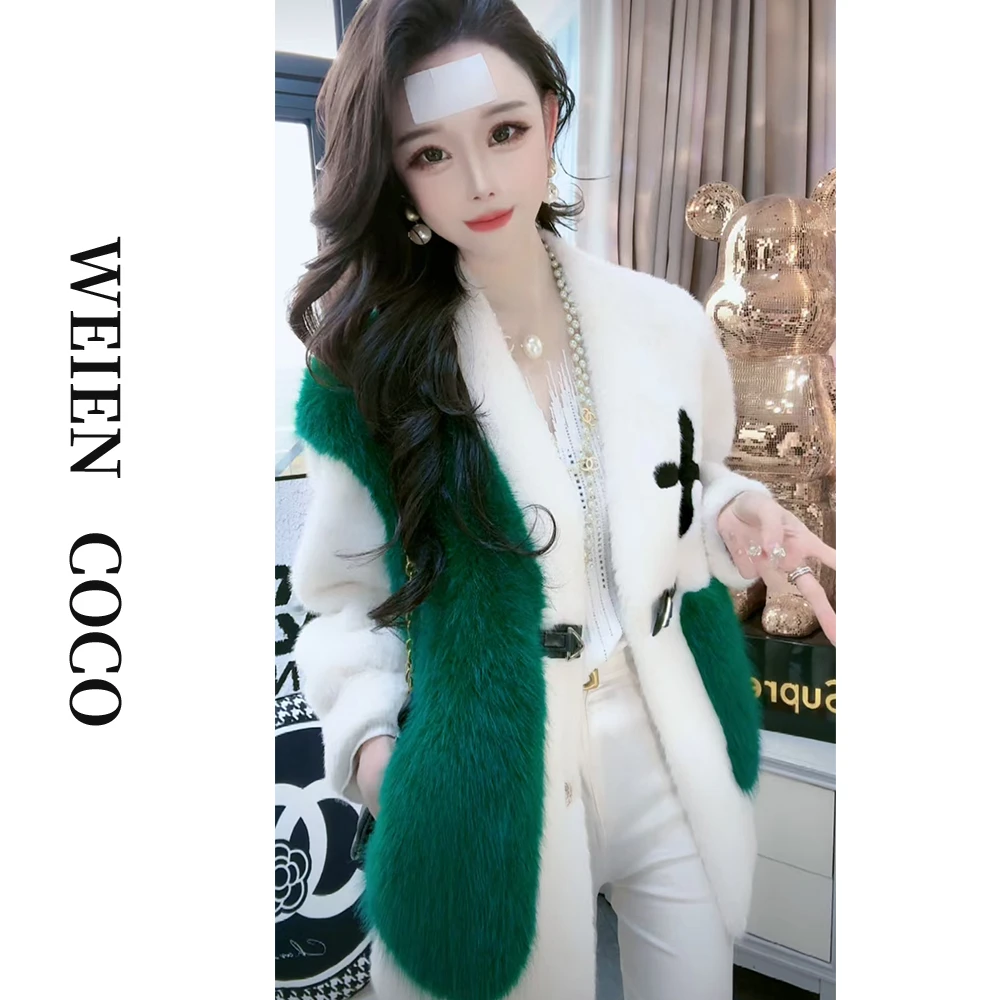 【柚见女装】拼接时尚气质女款百搭上衣女设计师外套冬季新款S3194