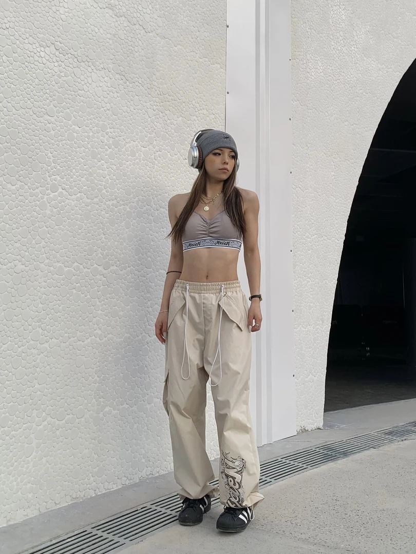 HXIEN原创美式爵士街舞男女高街工装裤嘻哈休闲裤