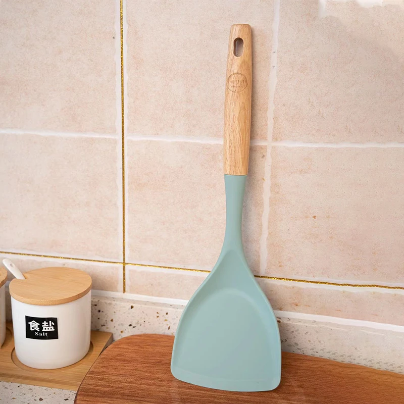 爱合米厨房用硅胶铲家用耐高温长柄炒菜铲子硅胶铲不伤锅锅铲子