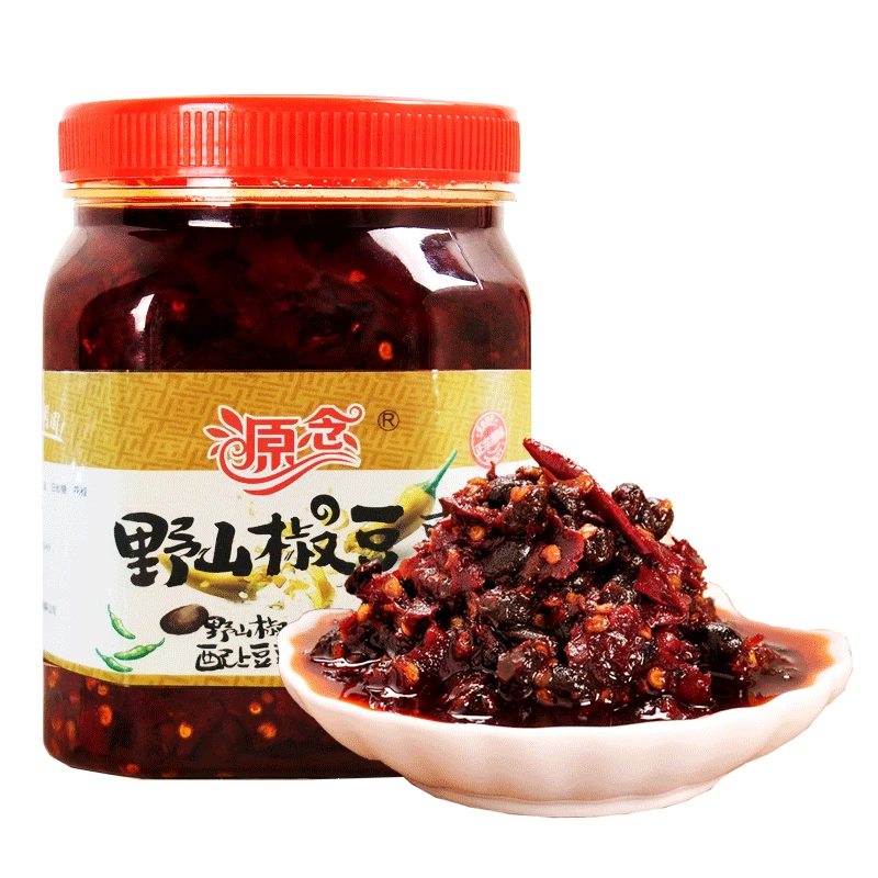 源念野山椒豆豉酱香辣风味豆豉辣椒酱调料下饭炒菜拌饭即食1000g