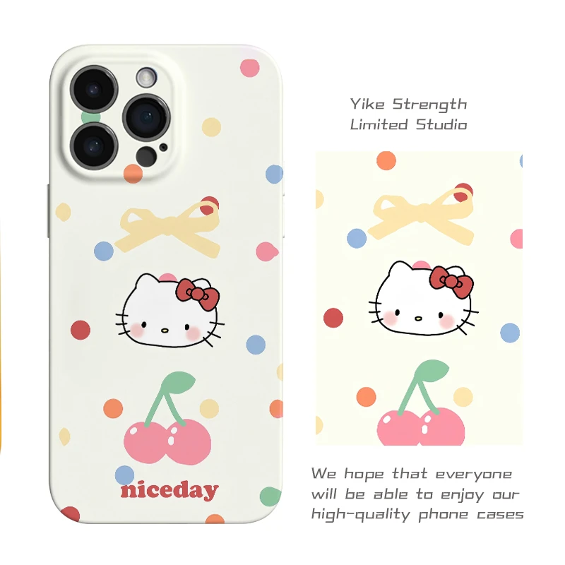 圆点KT菲林壳光面适用iphone苹果13pro1614/可爱手机壳VIVO华为