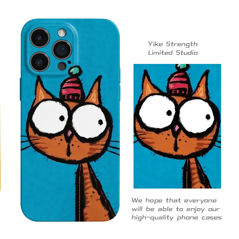 惊讶小猫菲林壳适用于iphone16/15小米15华为VIVO可爱软壳