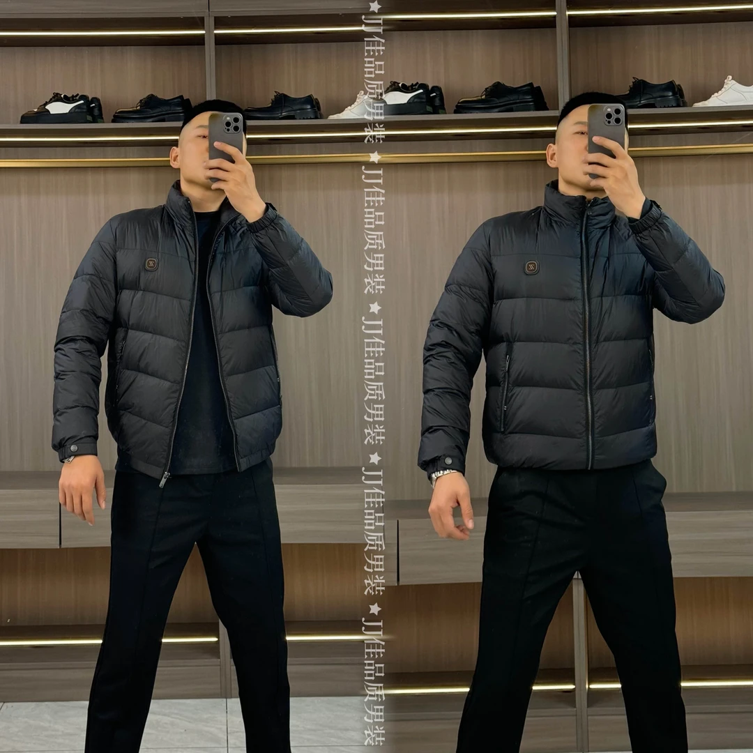新款男士轻薄纯色百搭羽绒服