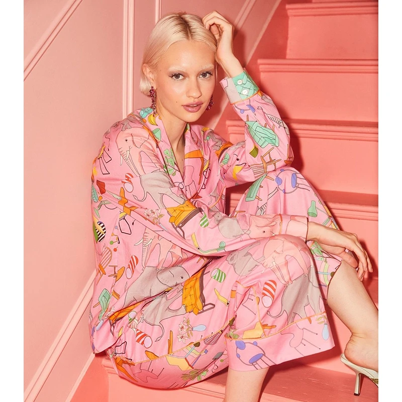 米诗缇【大象的回忆】艺术小众设计师可外穿潮牌长袖长裤睡衣家居服