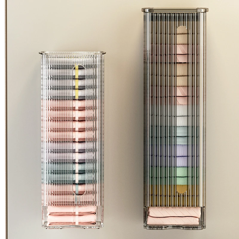 懒人内裤收纳垃圾袋收纳神器带盖 免打孔厨房抽取式塑料袋 收集器