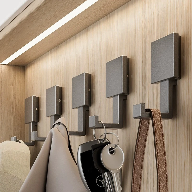 挂衣钩衣柜鞋柜进门玄关衣帽钩枪灰色免打孔挂架壁挂墙壁单个挂钩