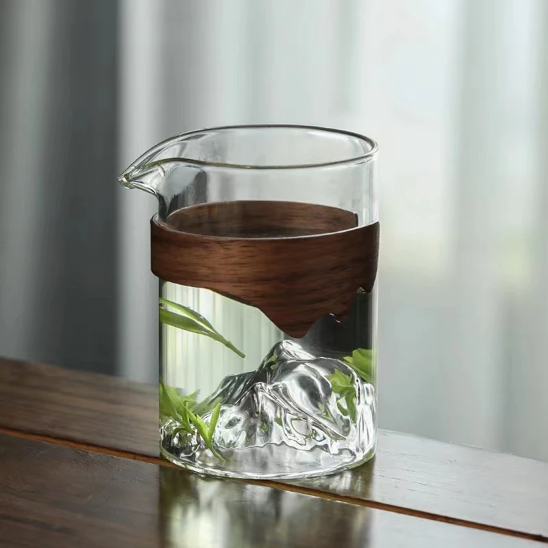 功夫茶杯玻璃观山杯创意手工公杯套装茶具配件分茶器
