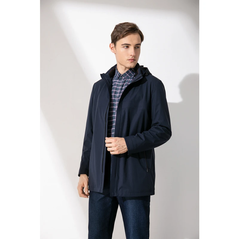 新款连帽夹克男士商务时尚休闲外套【22DJD-X66032蓝色】