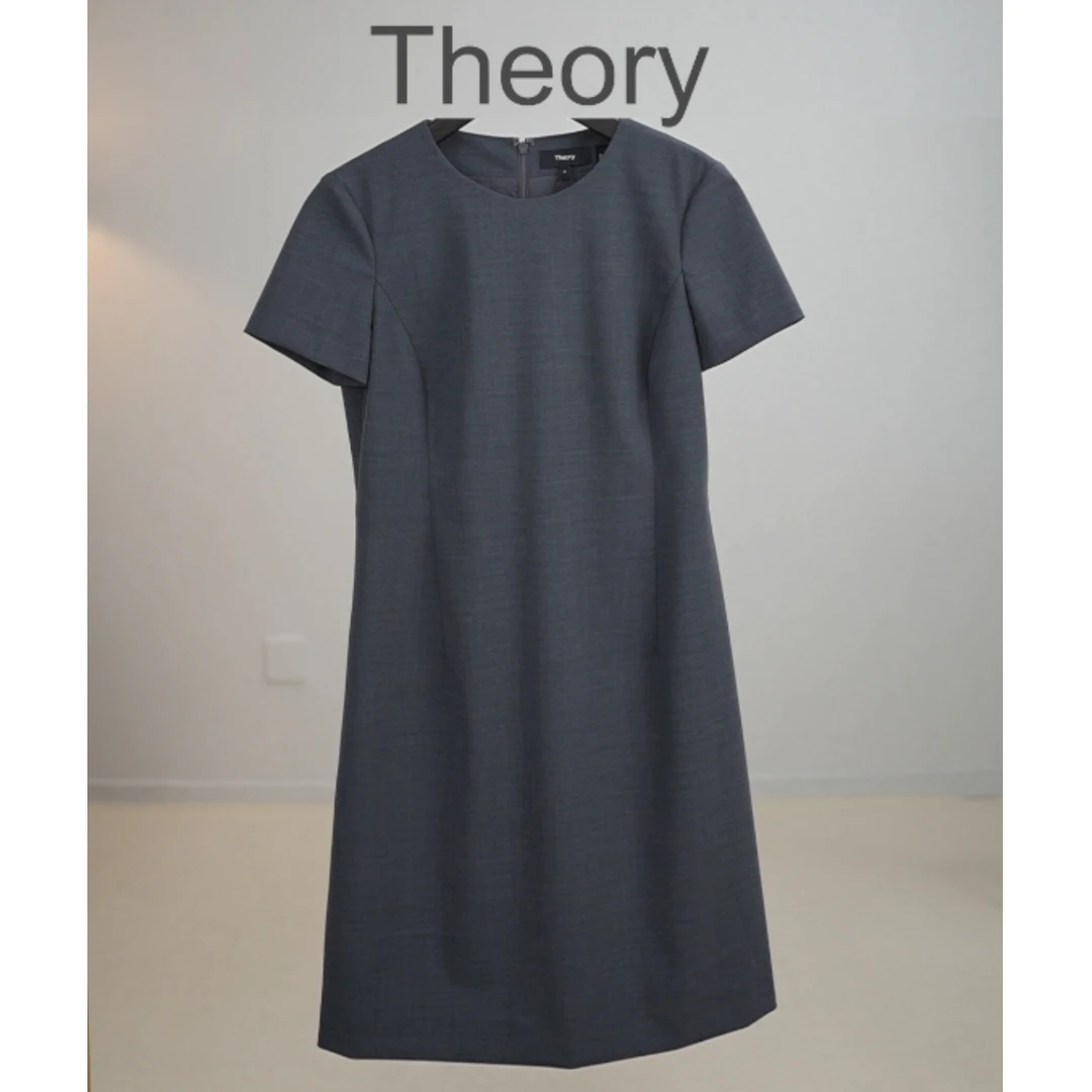THEORY JATINN专柜款95%羊毛圆领短袖修身连衣裙M0901607