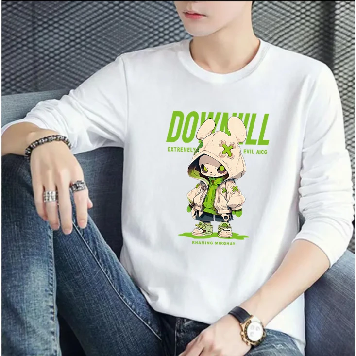 2024新款潮流圆领印花长袖时尚休闲百搭情侣宽松多种图案可选