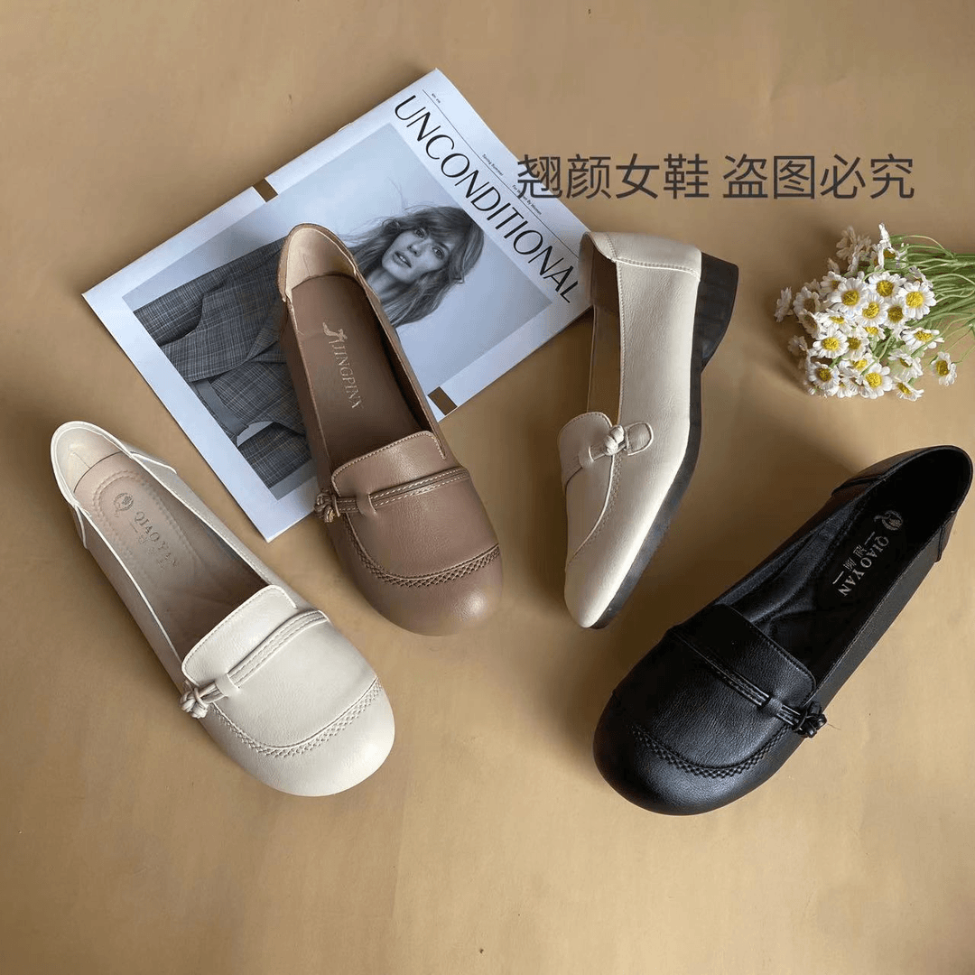 夏季新款妈妈鞋软底软面真皮粗跟百搭舒适单鞋女鞋