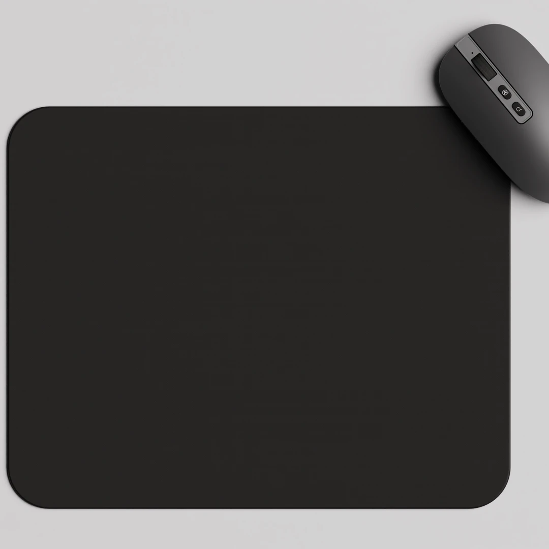 如灵纯黑色鼠标垫小号简约ins风办公家用男女纯色主桌橡胶软垫子