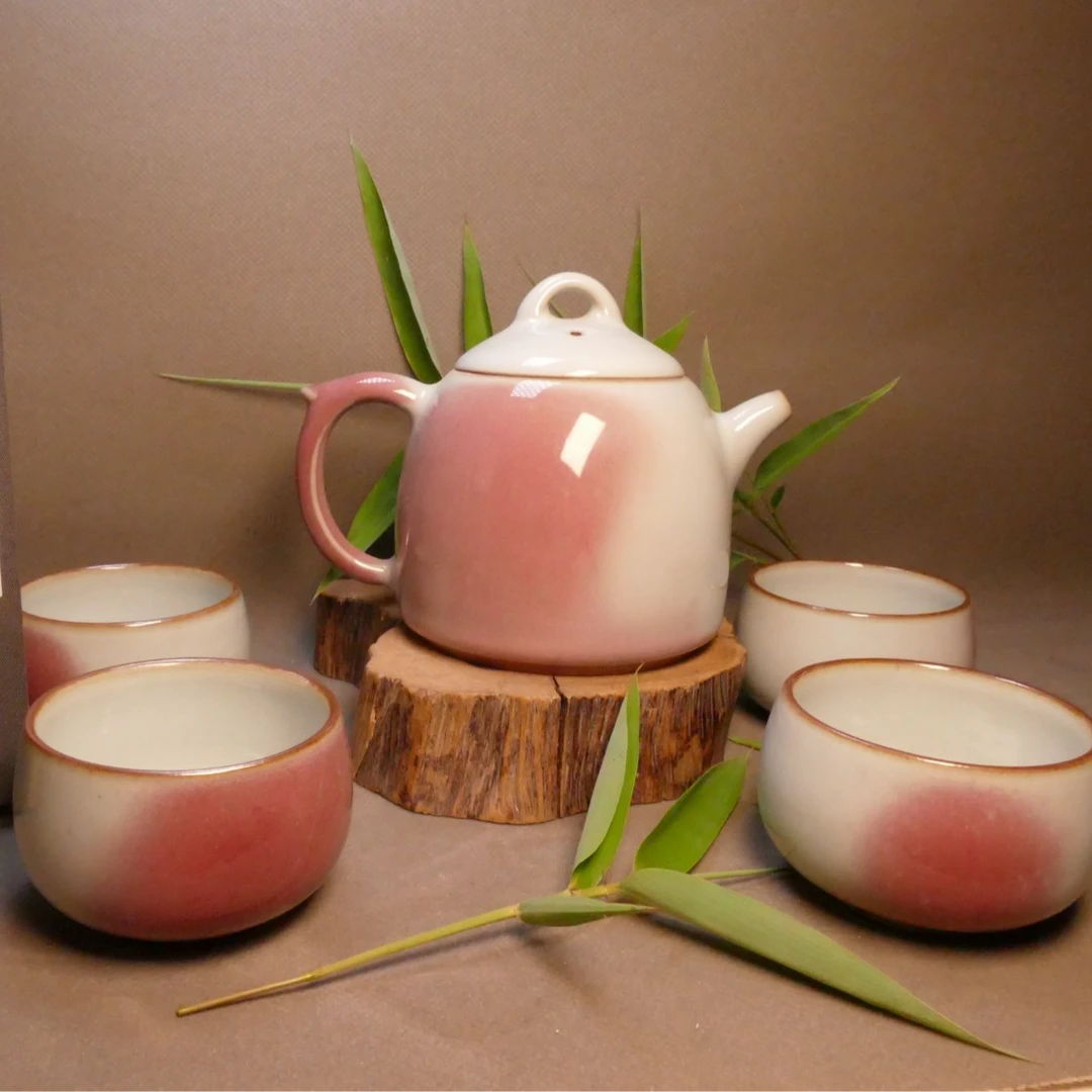 精美钧瓷茶具秦权壶美人醉茶套