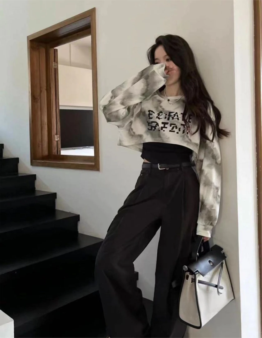 【背心衣长47外套37】8002卫衣两件套  不规则时尚百搭