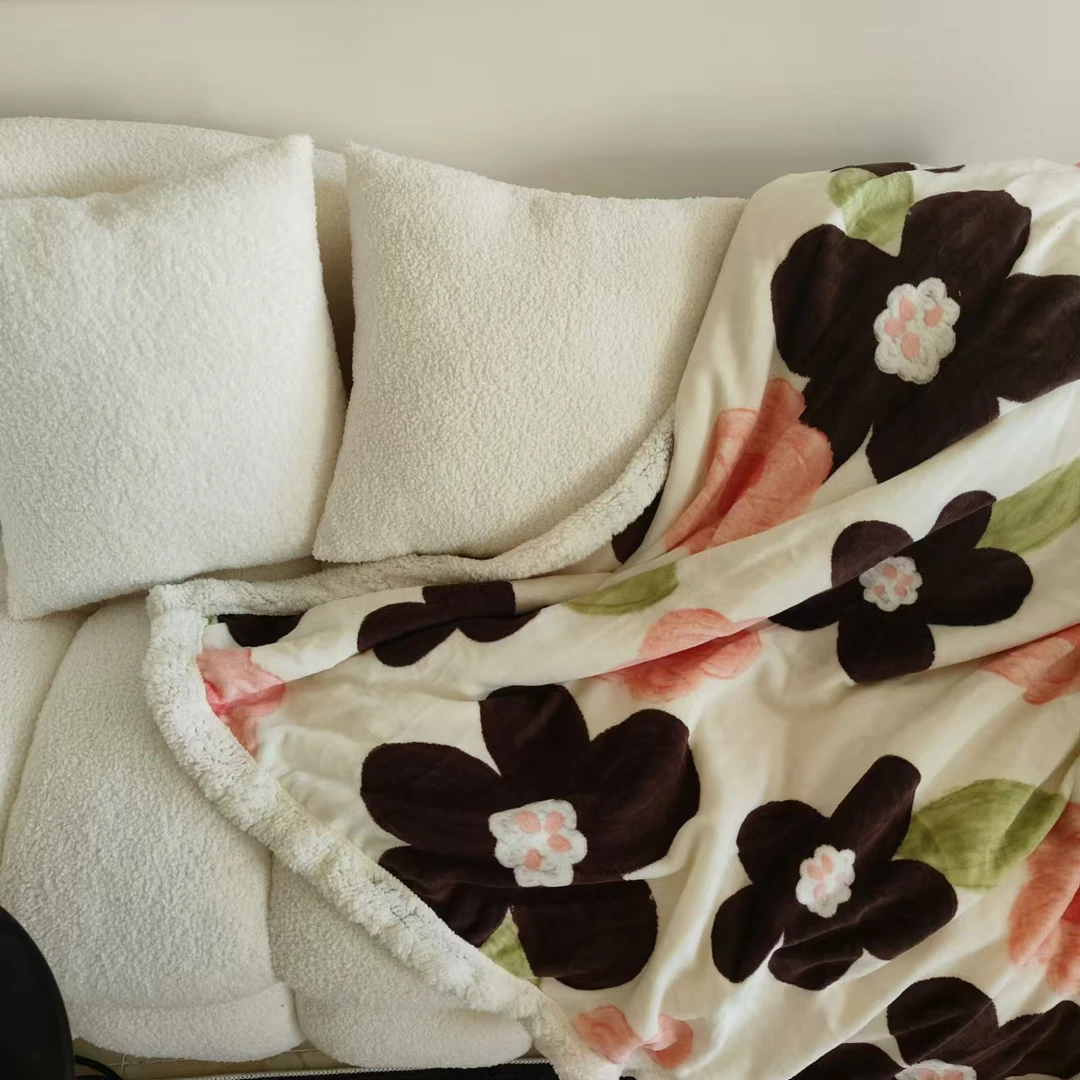 太阳花-秘密花园-莫奈田园-桃桃乌龙毛绒毯