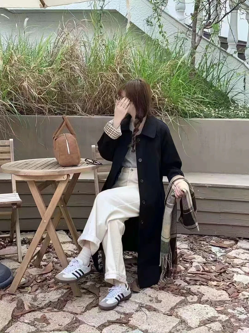 衣长110   5001【格纹心事】加厚棉大衣