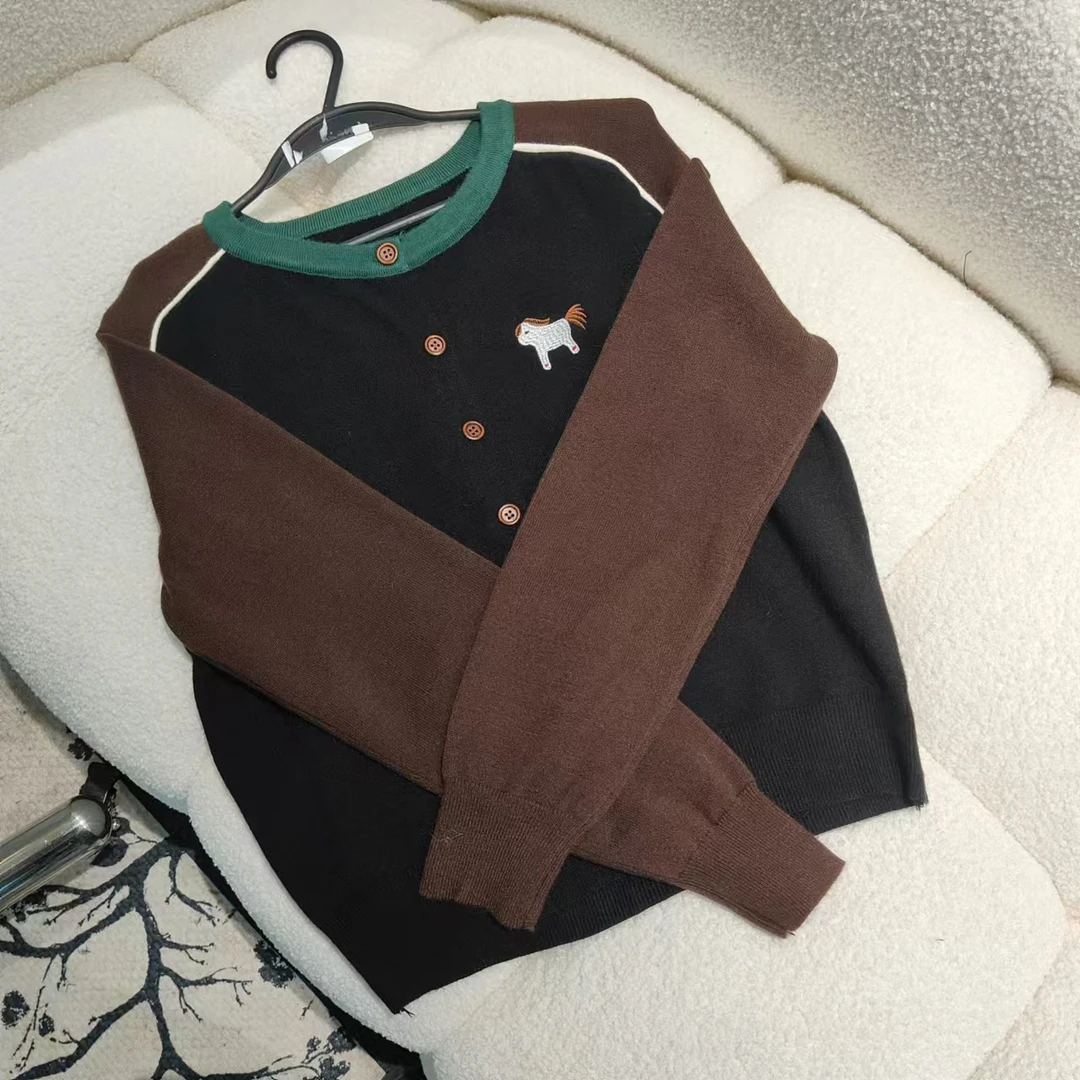 衣长56   88771【拼接木马】毛衣
