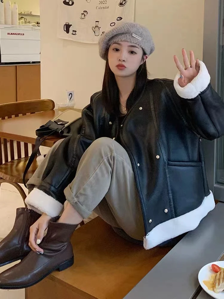 衣长57   c8281【柏林城堡】加厚pu外套