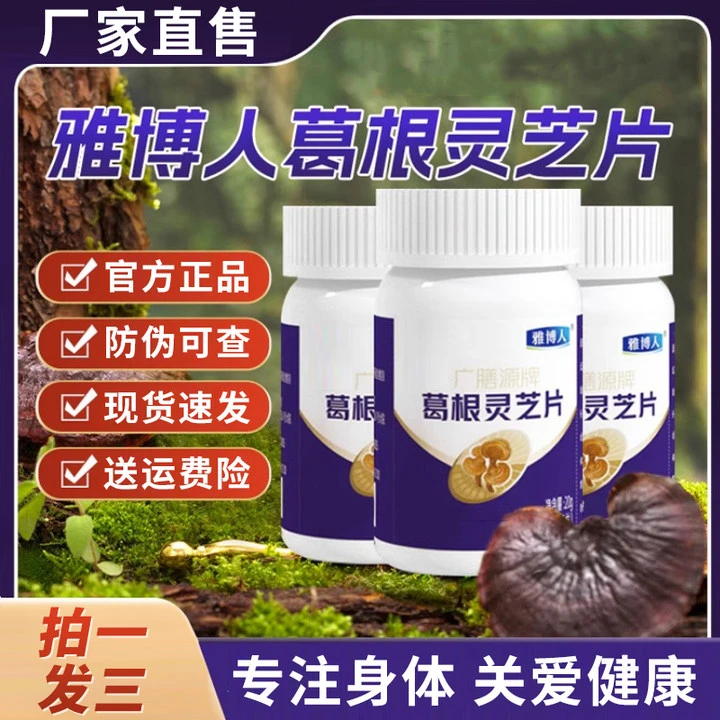 雅博人广膳源牌葛根灵芝片养护甘熬夜应酬中老年李时珍官方正品