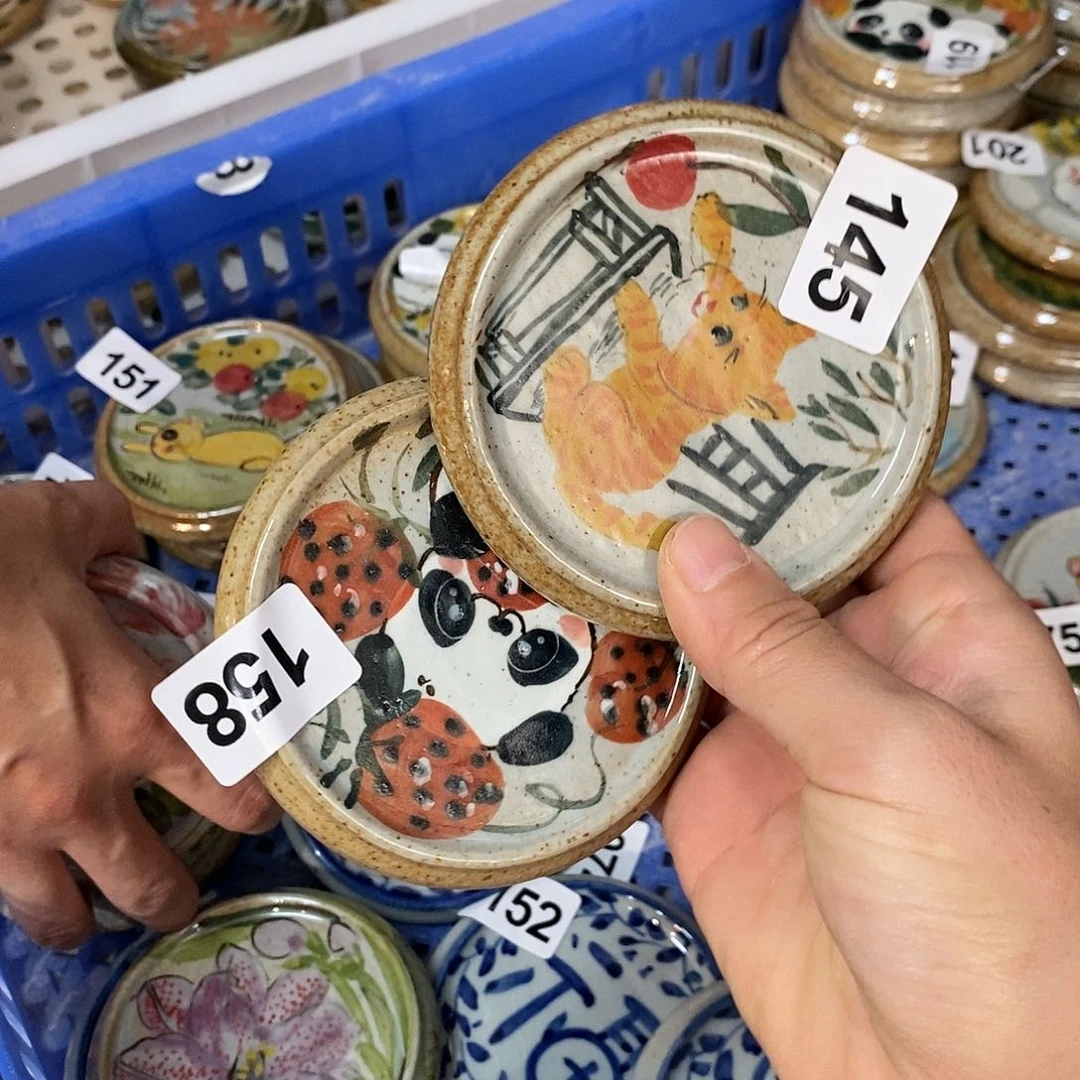杯安素浅陶瓷手工手绘