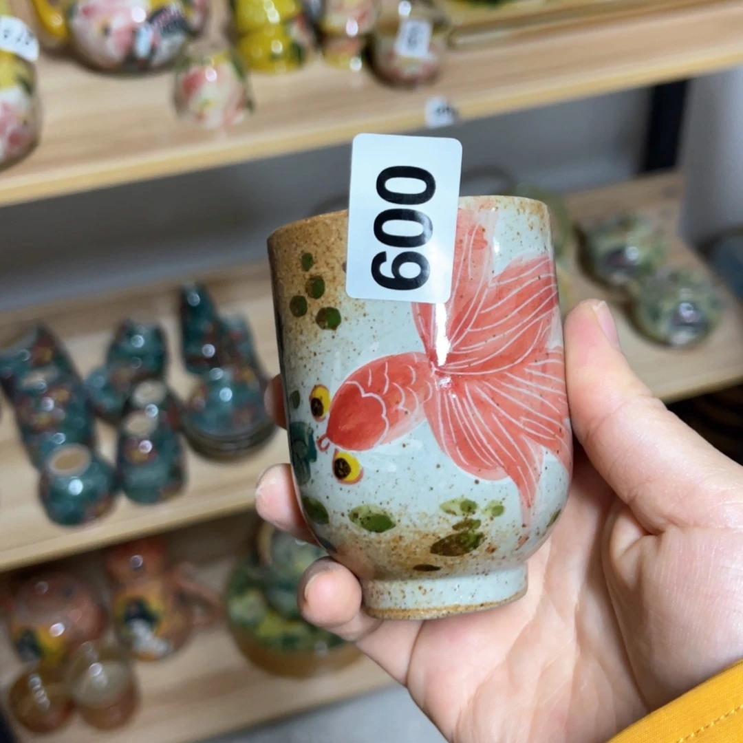 杯橙**意素浅陶瓷手工手绘