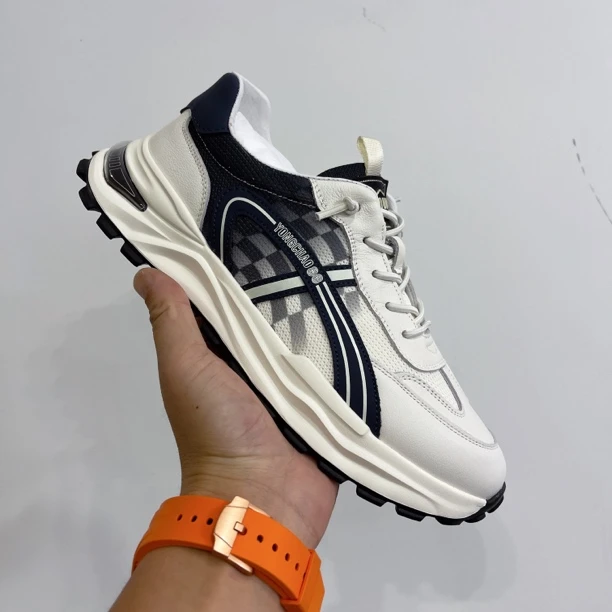 阿木网布头层牛皮网布拼接休闲鞋 88116