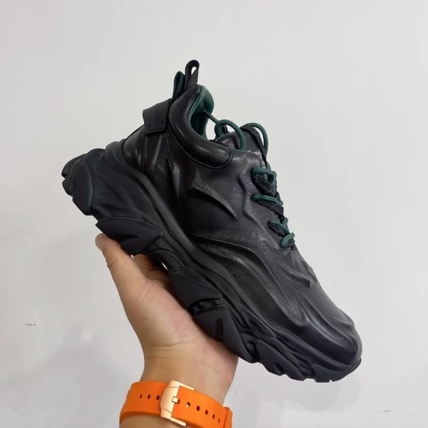 阿木男生2024新款头层牛皮休闲厚底增高时尚老爹鞋22056