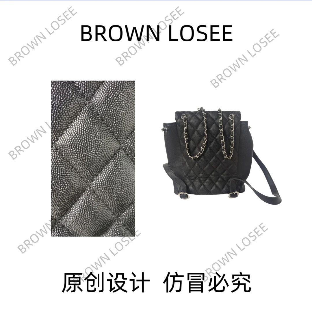 原创设计经典菱格鱼子酱DIY双肩包SHK061#黑色