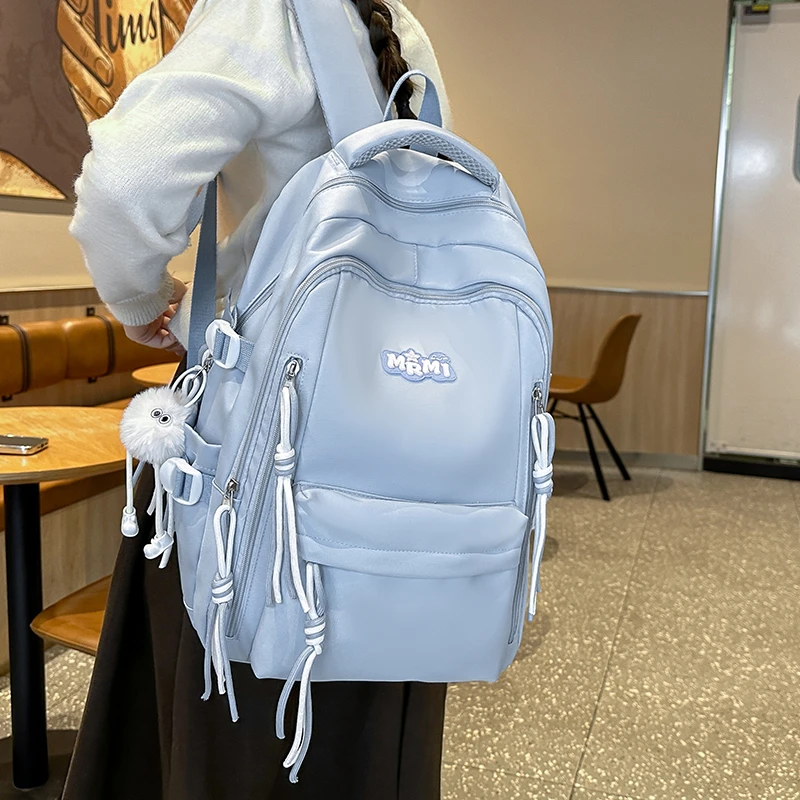 小清新书包女初中生高中大学生双肩包大容量简约潮流百搭旅行背包