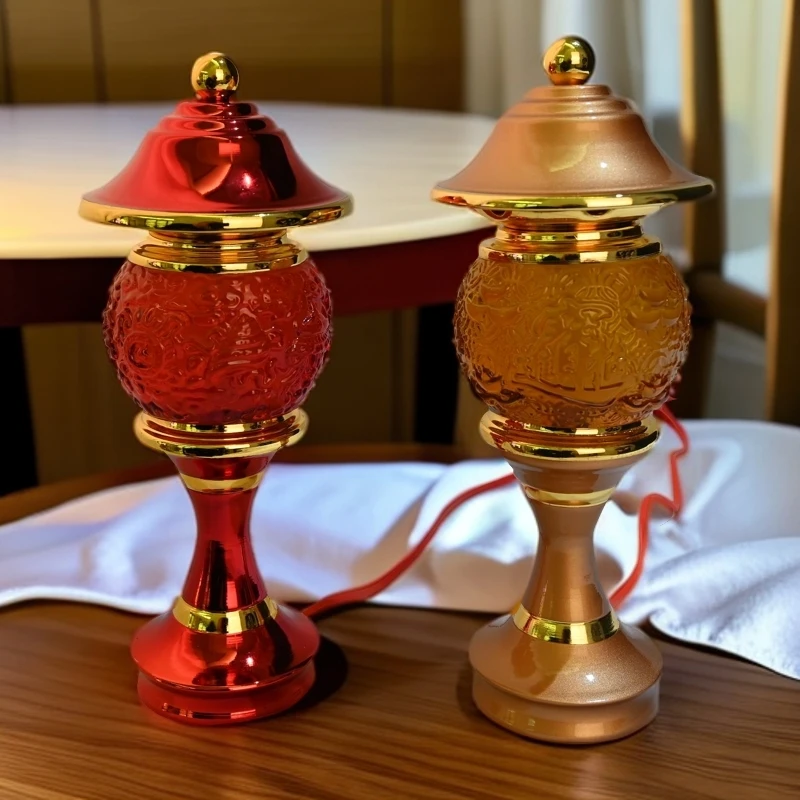 新中式仿琉璃灯罩招C宫灯一对LED灯家用玄关灯