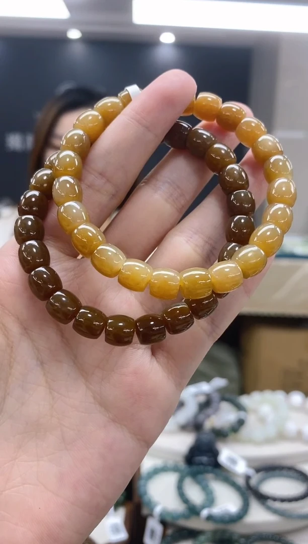 【闪购商品】和田玉-未镶嵌新疆且末糖直切手串7*8mm多样性发一