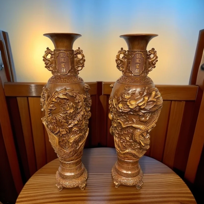 龙凤呈祥花瓶家居客厅玄关工艺品摆件