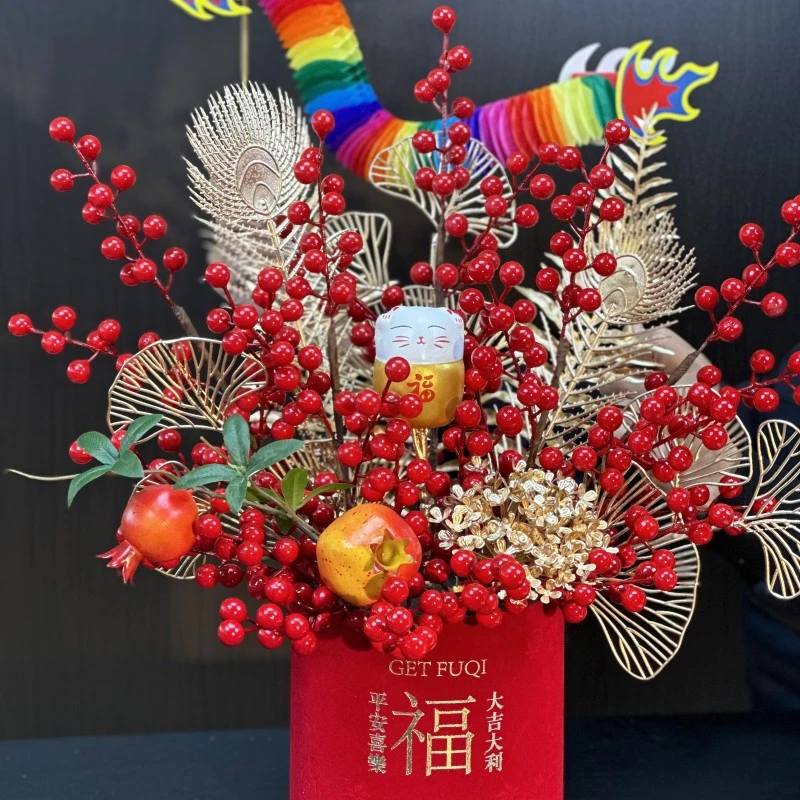 轻奢福桶装饰摆件新房子送礼福桶插花客厅电视柜摆放挂件场景布置