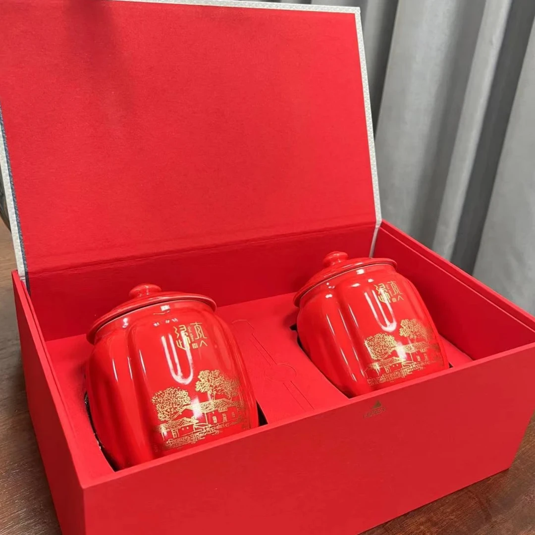 红色 返璞归真 大红袍 陶瓷茶叶礼盒180克