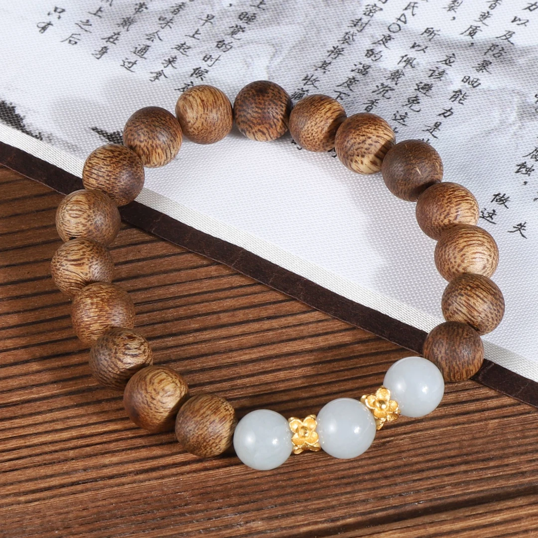 莺歌绿奇楠沉香手串8mm 翡翠奇楠女士优雅木手串