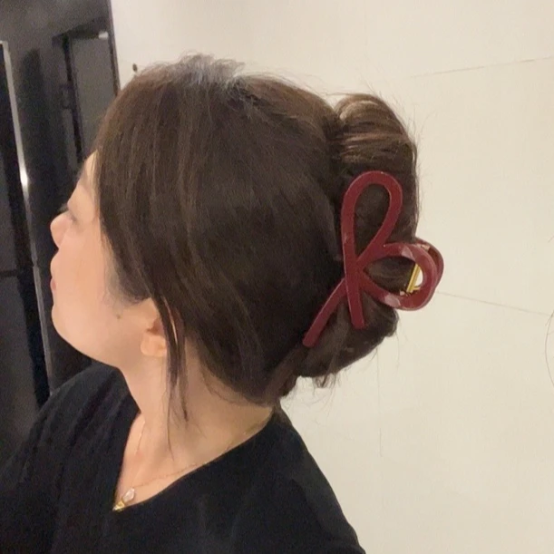 大号13厘米蝴蝶结丝带抓夹适合头发多后脑勺抓夹头饰MKT034