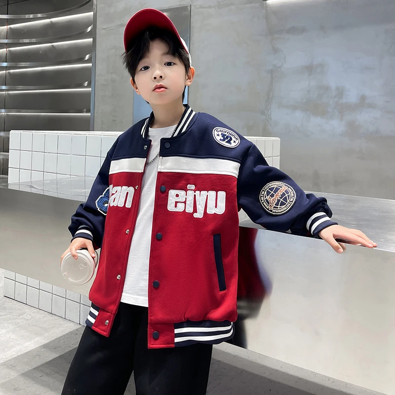 男童棒球服外套2025新款春秋季男孩中大童帅气时尚休闲运动儿童装