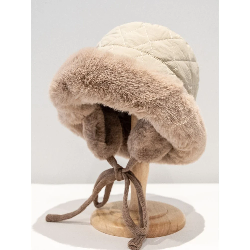 大脸蒙古护耳渔夫帽子男女秋冬季骑车显脸小加绒加厚盆帽防风保暖