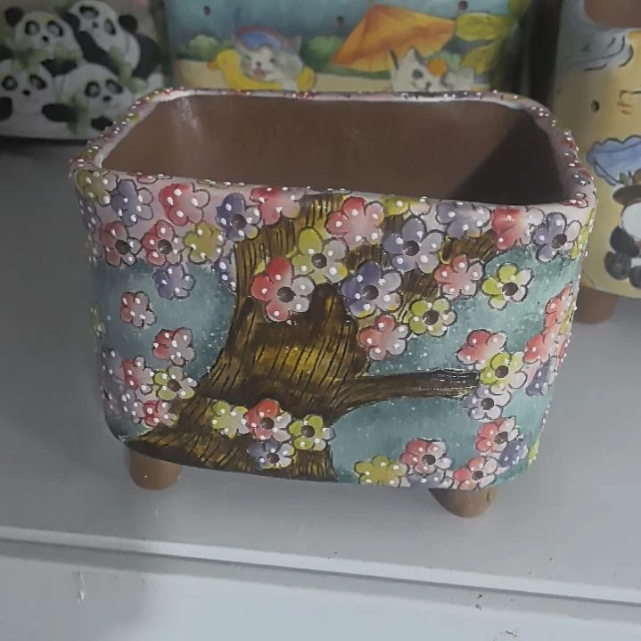 红泥花盆瑕疵处理