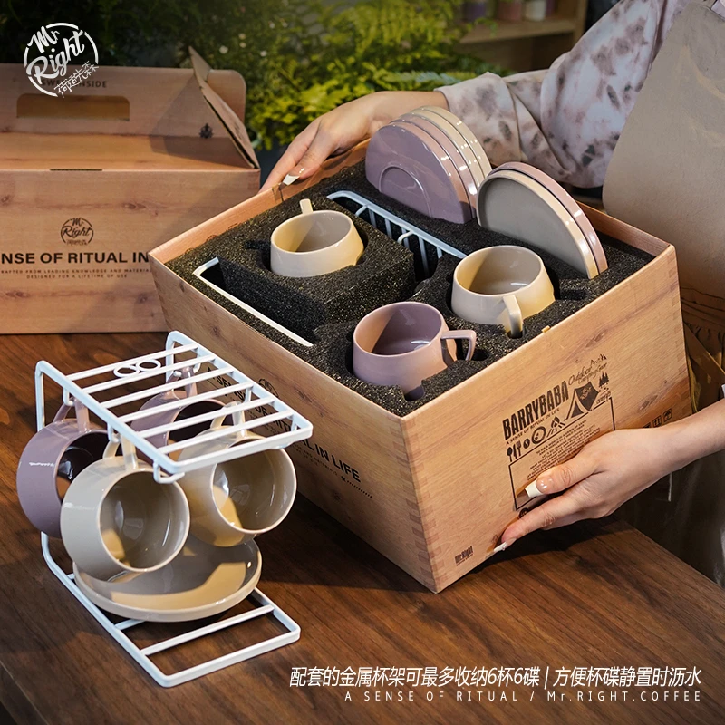 北欧ins风高级感咖啡杯高档精致陶瓷水杯高颜值下午茶杯碟礼盒装