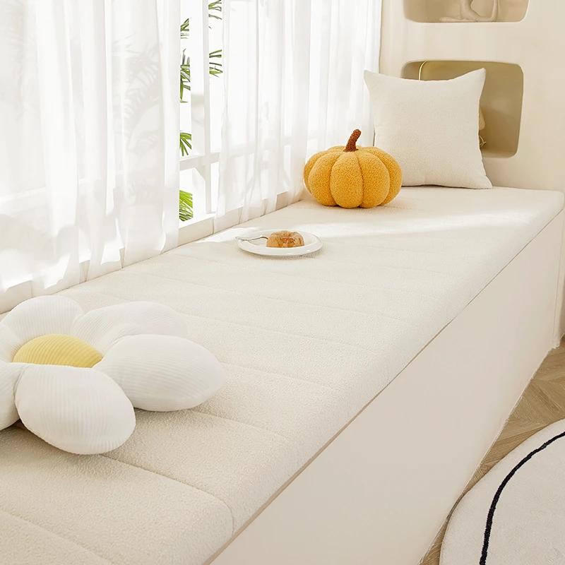 泰迪绒可拆洗防水防污飘窗垫窗台垫四季通用防滑阳台垫榻榻米定制