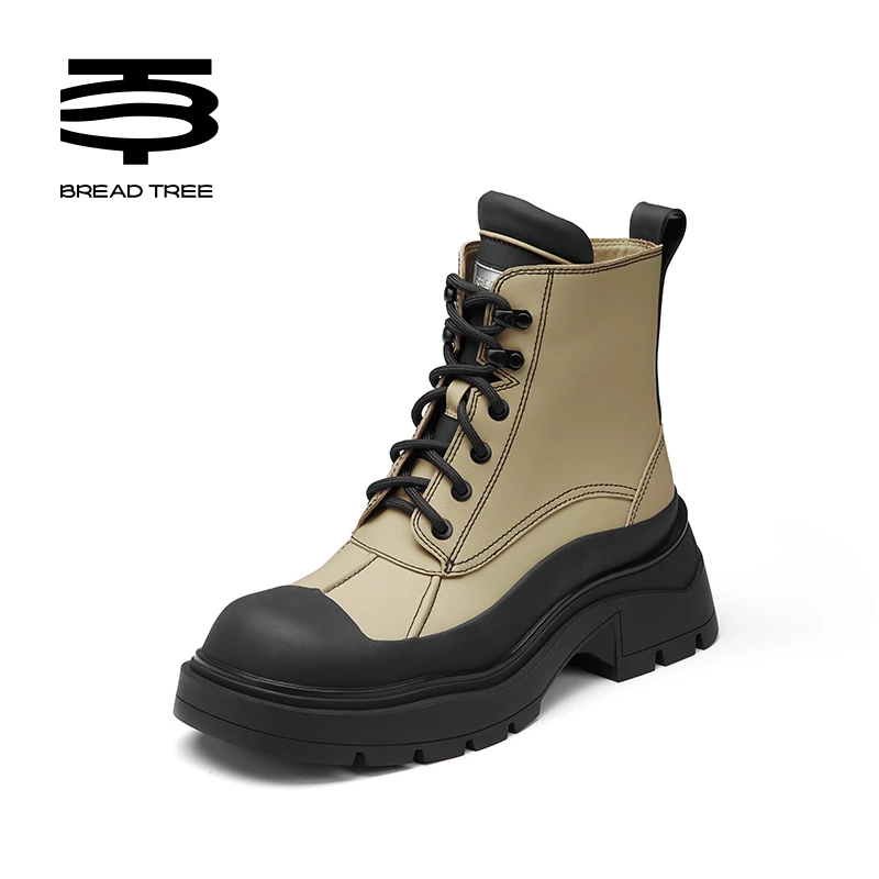 BREADTREE面包树 新款猎鸭靴时尚马丁靴沙漠黄厚底短靴
