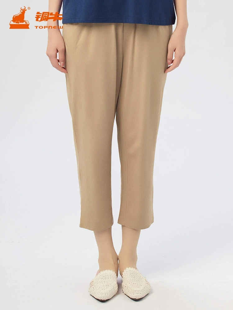 铜牛艾草索罗娜珍棉装饰扣休闲女裤  新款爆款高档高端时尚休闲裤