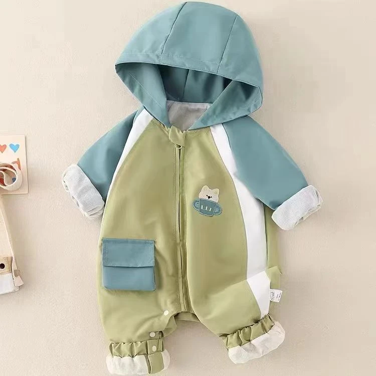 0308春秋新款婴幼儿宝宝连体哈衣韩版连帽洋气婴儿儿童