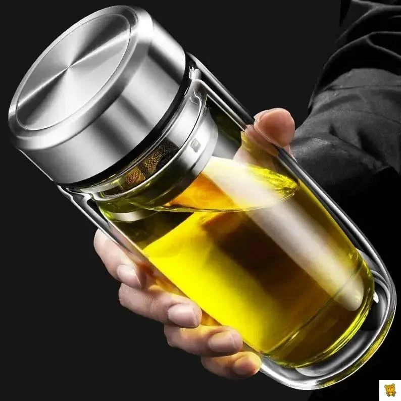 钢化玻璃杯防摔打不碎的大号套装防爆男女随手保温出差过滤泡茶