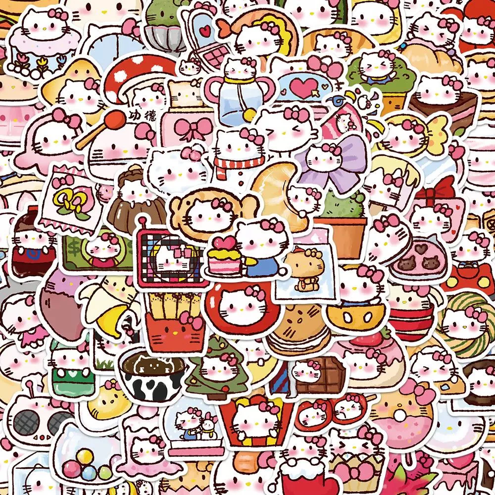 90张hellokitty贴纸送收纳盒 创意可爱卡通贴画手帐装饰diy