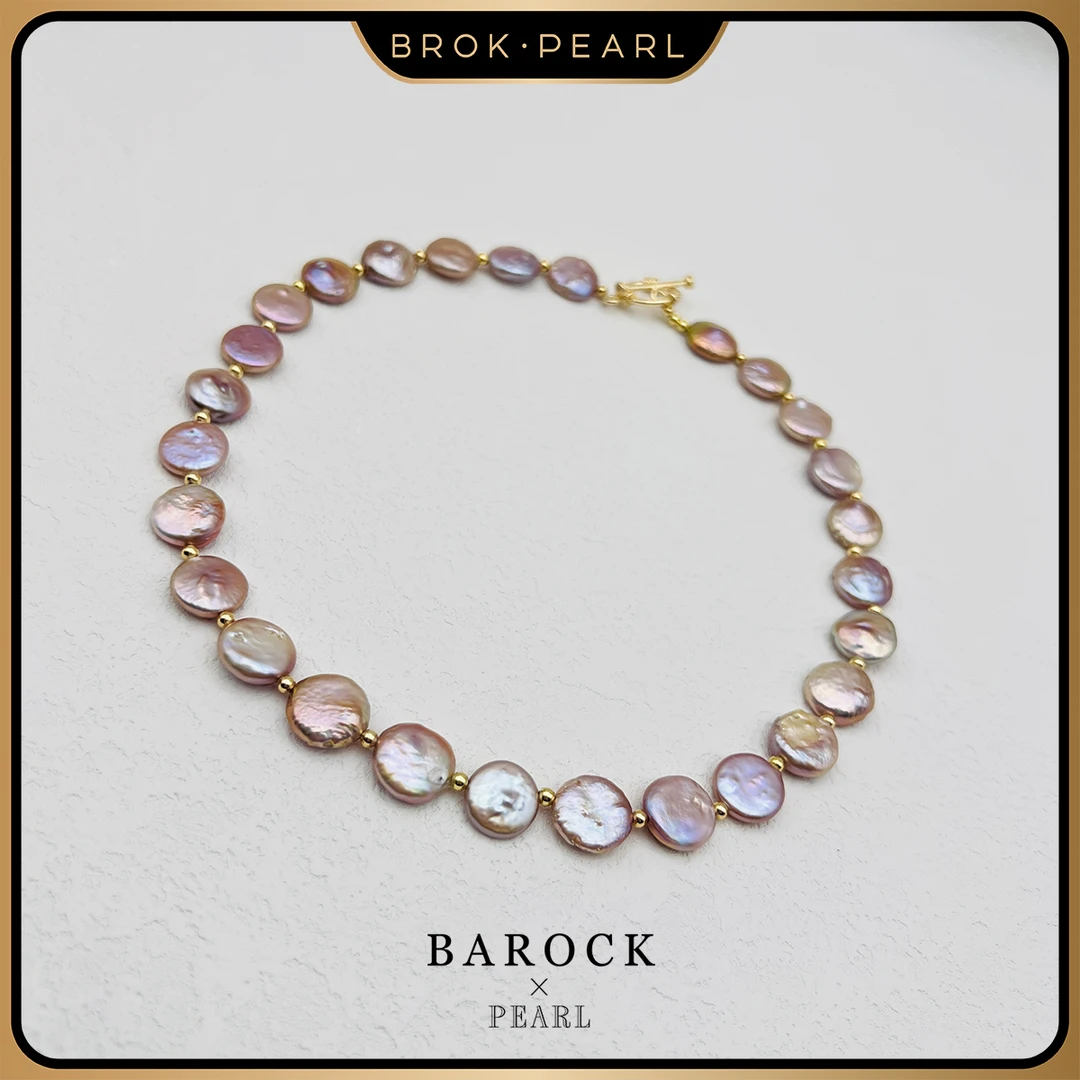 巴洛克 项链 C-571糖果色紫色炫彩天然巴洛克项链百搭款