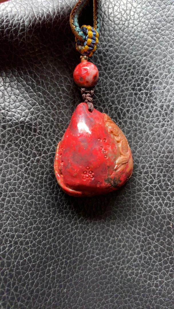 昌化田黄鸡血石挂件