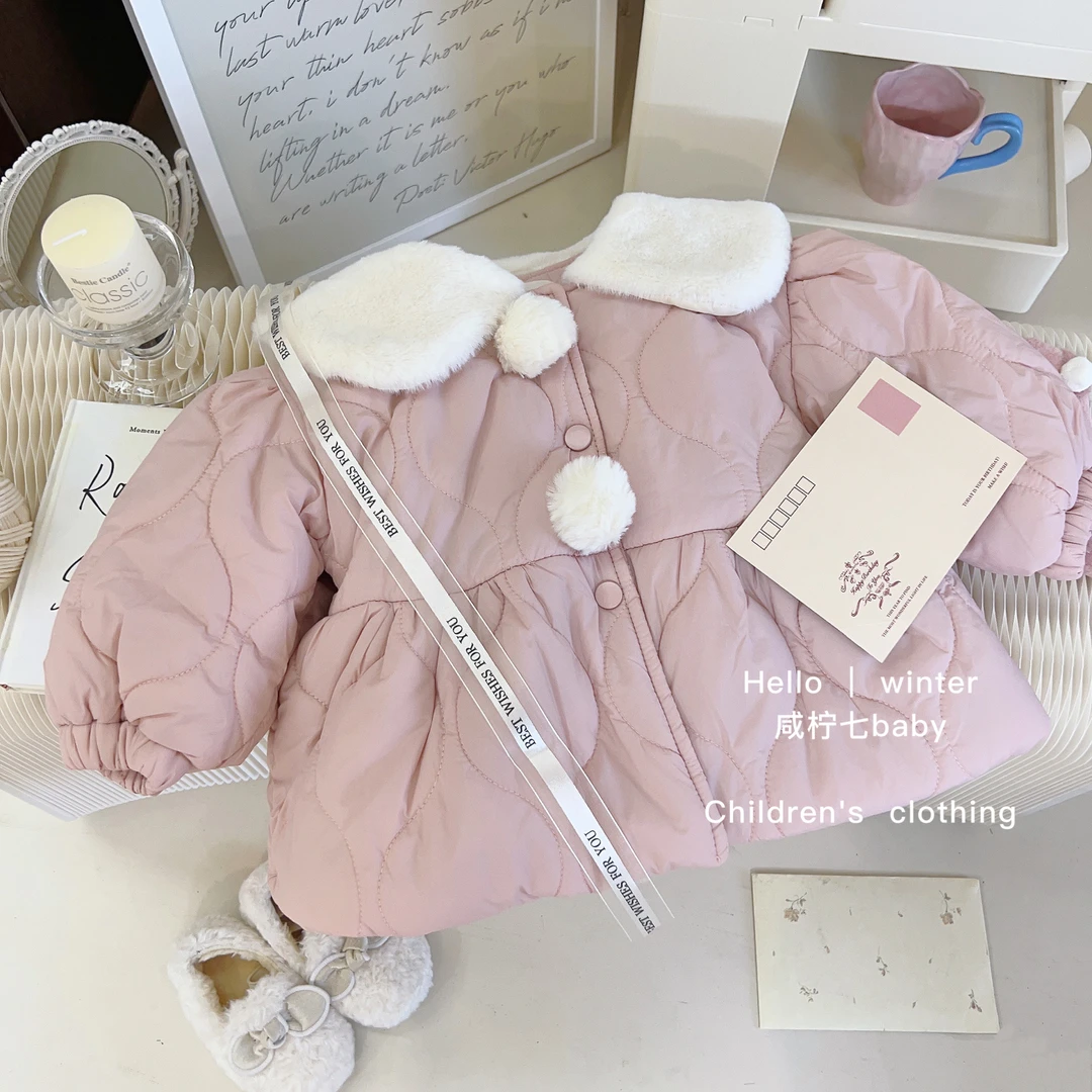 韩国女童棉服外套冬装洋气儿童加绒夹棉加厚保暖棉衣宝宝棉袄冬季