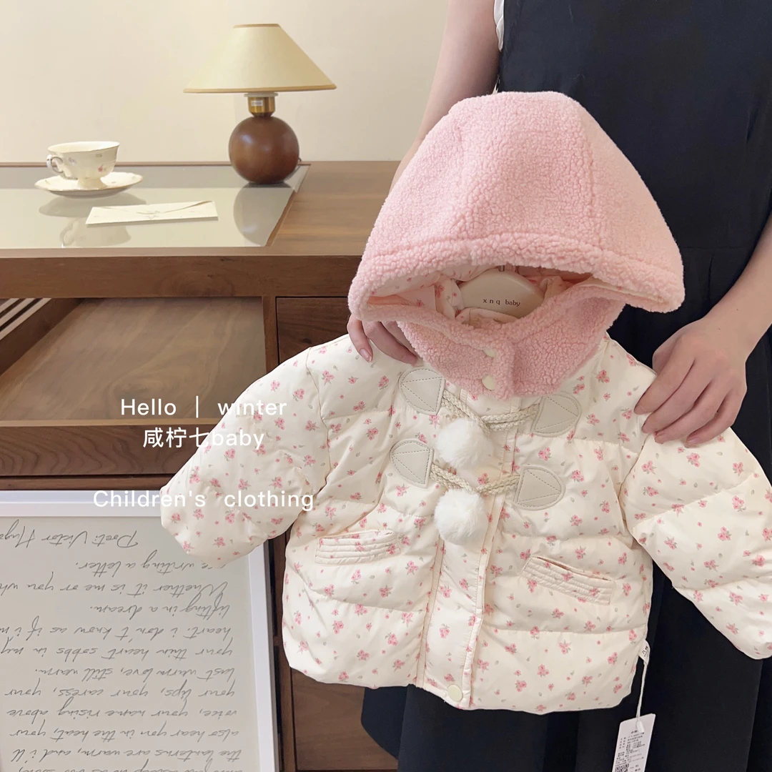 韩系女童羽绒服冬装新款儿童棉服小童加厚外套女宝宝外出衣服冬季